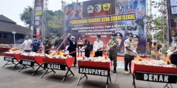 Musnahkan Ribuan Rokok Tanpa Cukai, Pemkab Demak dan Bea Cukai Selamatkan Potensi Kerugian Negara Rp6,4 Miliar